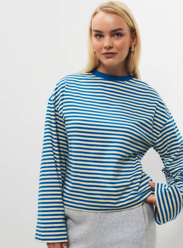 Blue Stripe Boxy Fit Top S