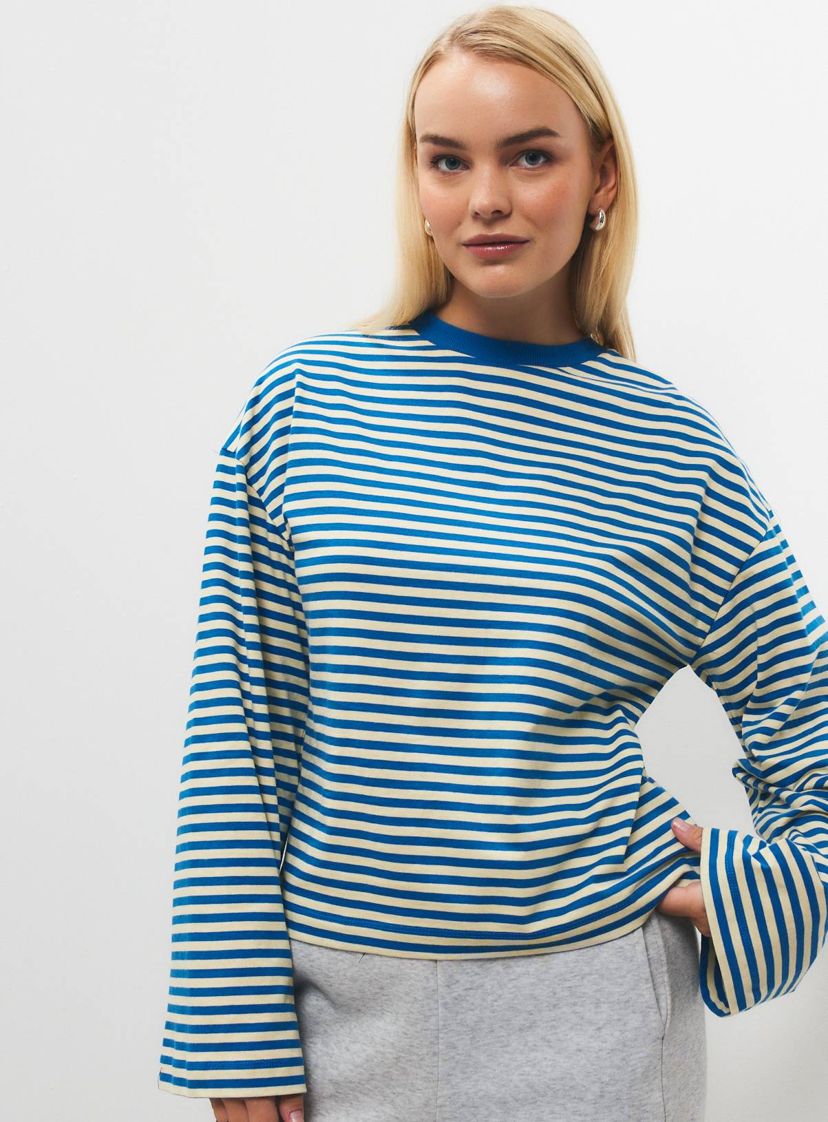 Blue Stripe Boxy Fit Top XL - Image 1