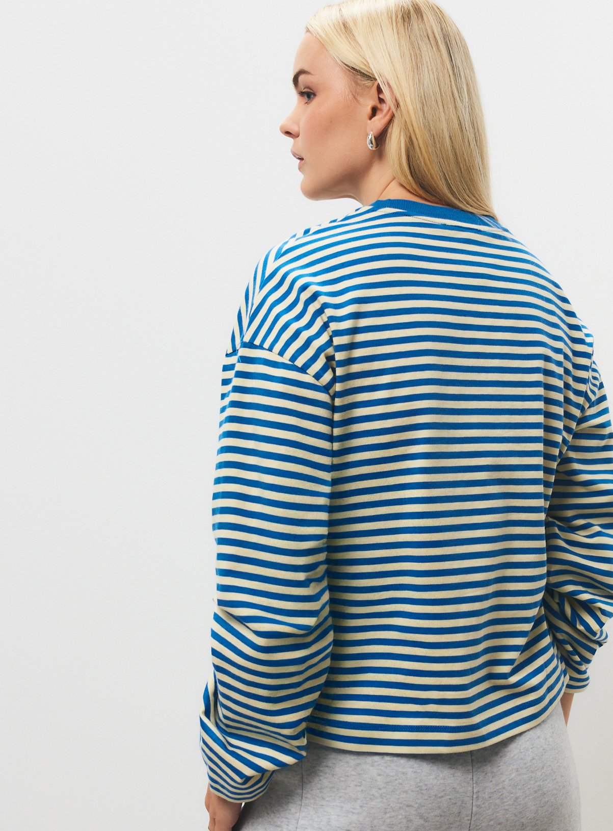 Blue Stripe Boxy Fit Top XL - Image 4 thumbnail