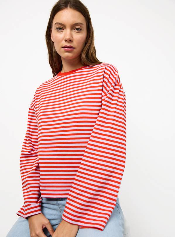 Red Stripe Boxy Fit Top XL