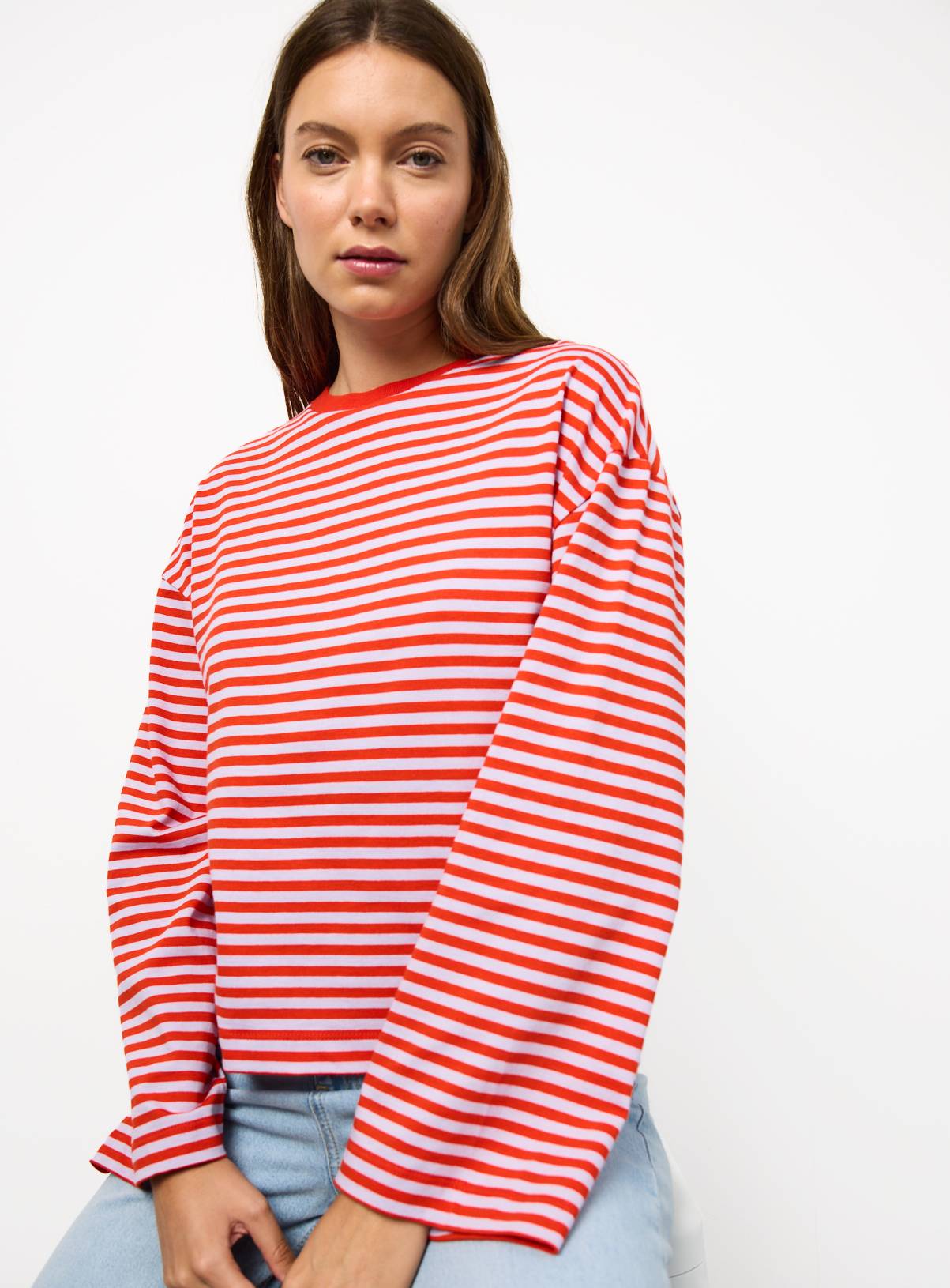 Red Stripe Boxy Fit Top XS - Image 1
