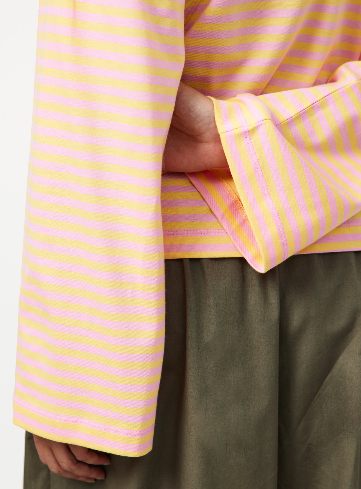 Yellow Stripe Boxy Fit Top XS - Image 3 thumbnail