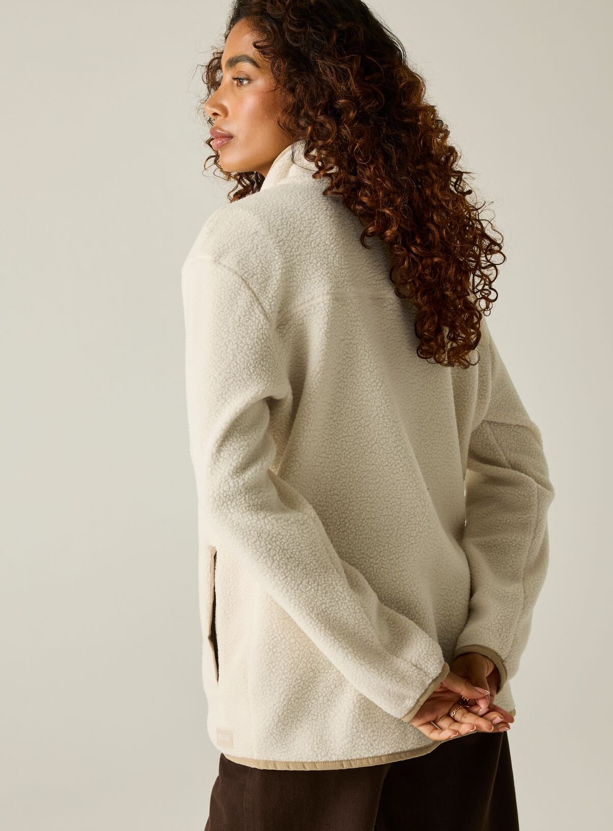 REGATTA Womens Frankie Borg Full Zip Fleece Cream 14 - Image 6 thumbnail