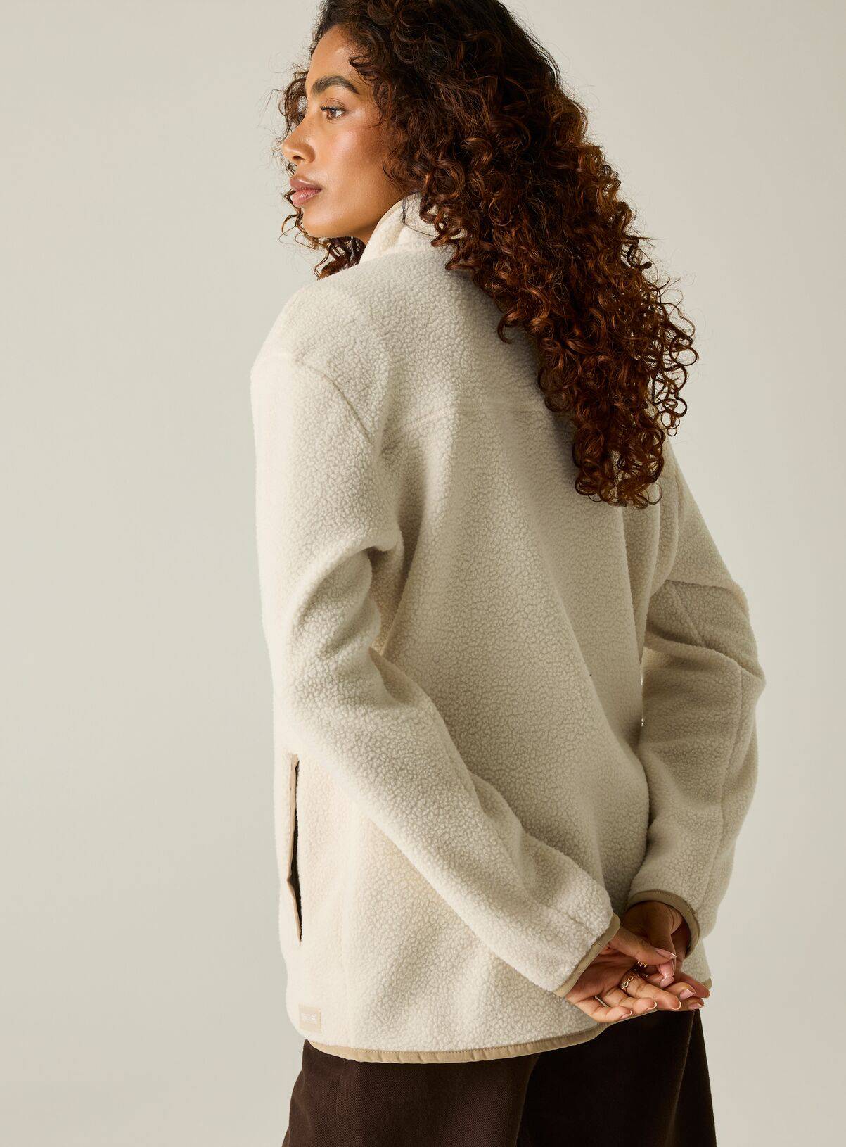 REGATTA Womens Frankie Borg Full Zip Fleece Cream 14 - Image 6