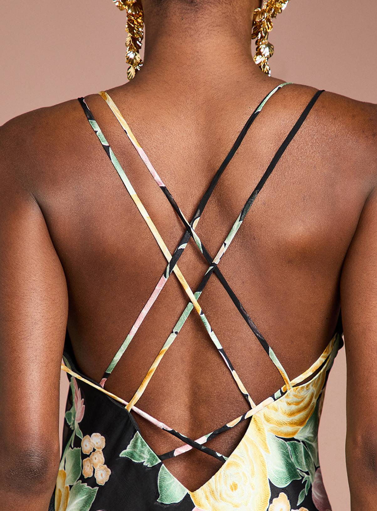 COAST Strappy Satin Jacquard Fringe Detail Maxi Dress 14 - Image 2