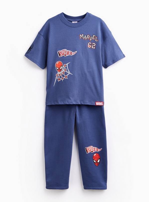 Blue Spider-Man Retro Graphic Pyjama 2-Piece Set 6 years