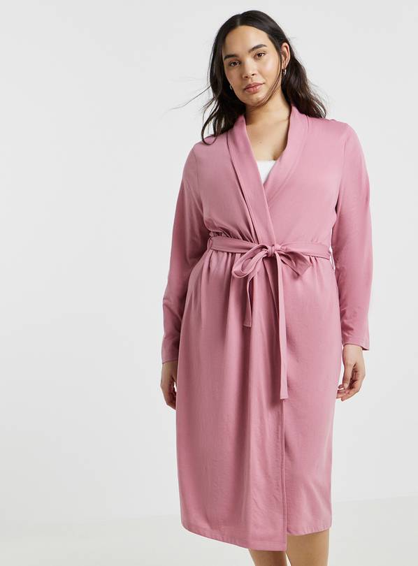 SIMPLY BE Back to Basics Dressing Gown Pink 12-14