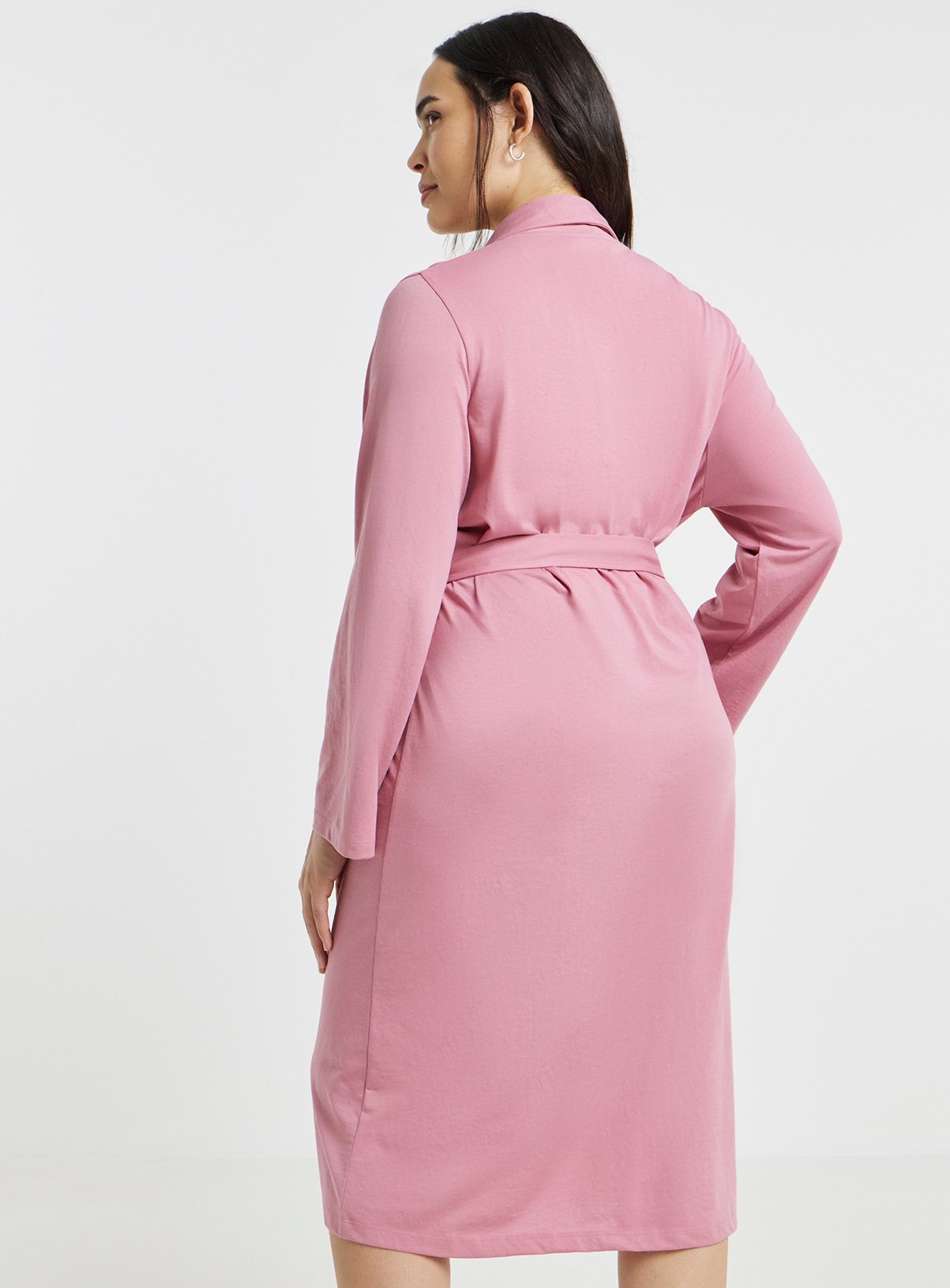 SIMPLY BE Back to Basics Dressing Gown Pink 28-30 - Image 2 thumbnail