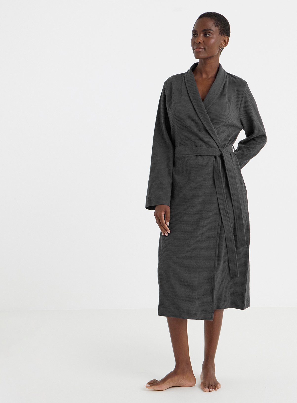 SIMPLY BE Waffle Dressing Gown 8-10 - Image 1 thumbnail