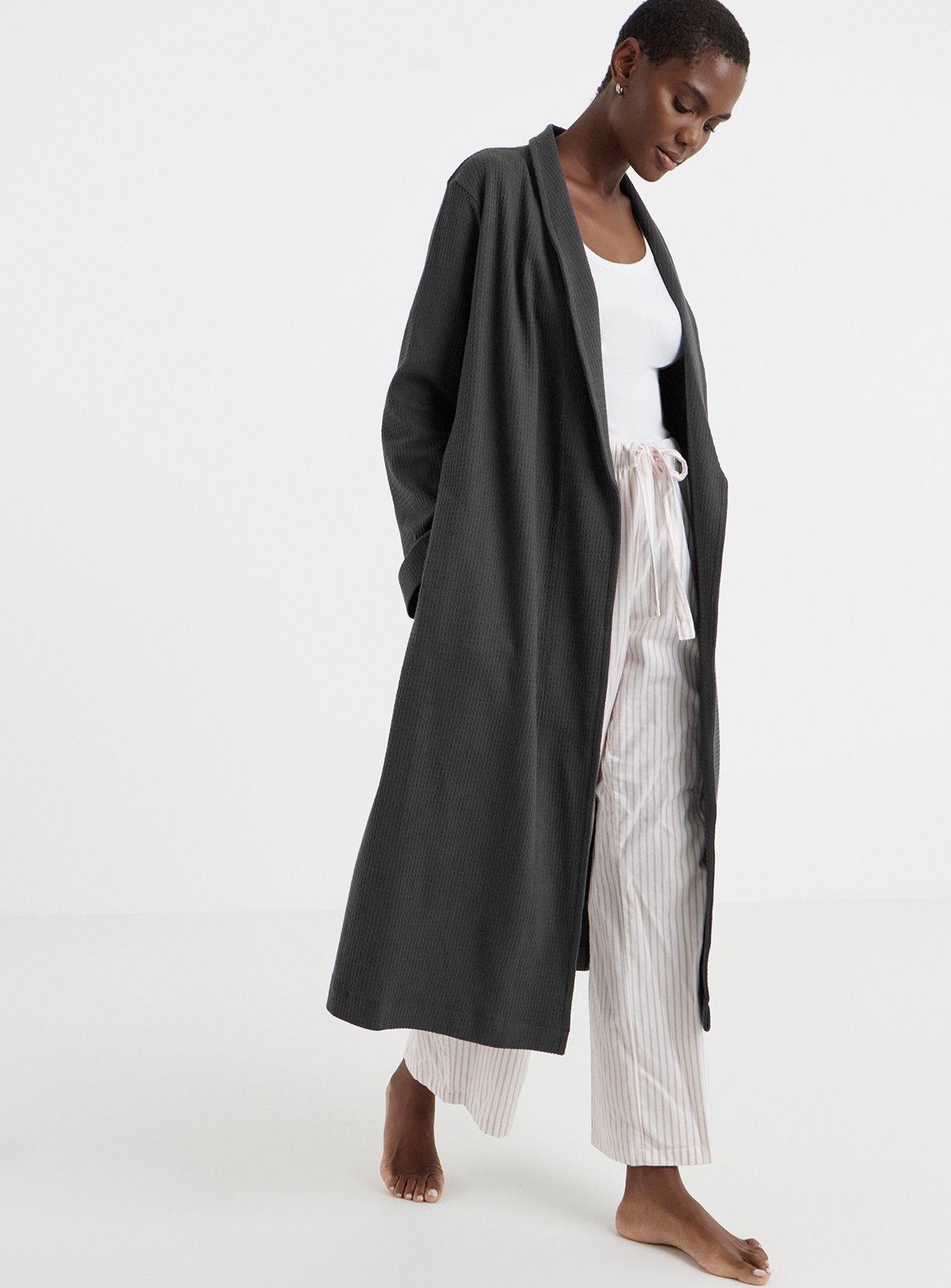 SIMPLY BE Waffle Dressing Gown 8-10 - Image 3 thumbnail