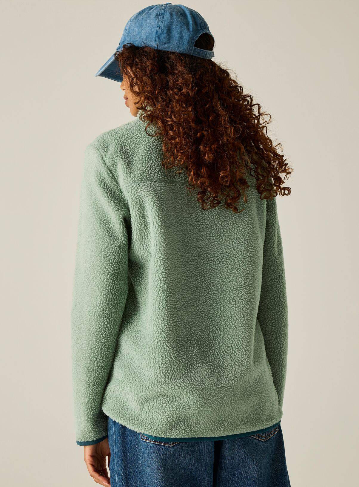 REGATTA Womens Frankie Borg Half Zip Fleece Green 18 - Image 6