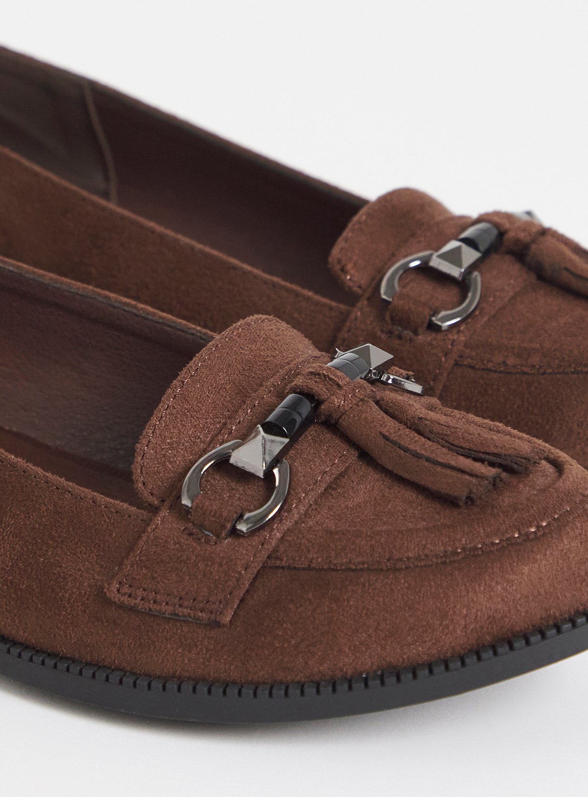 SIMPLY BE Low Cut Tassel Loafer Extra Wide Fit Brown 4 - Image 4 thumbnail