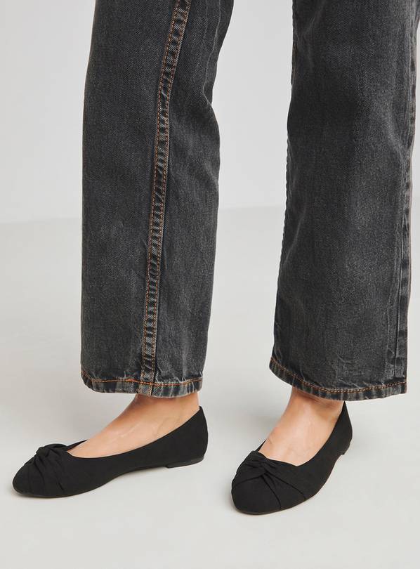 SIMPLY BE Twist Front Ballerina Shoes Standard 6
