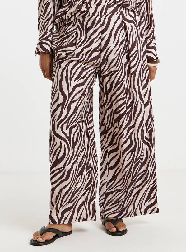 SIMPLY BE Zebra Wide Leg Trouser Brown 16
