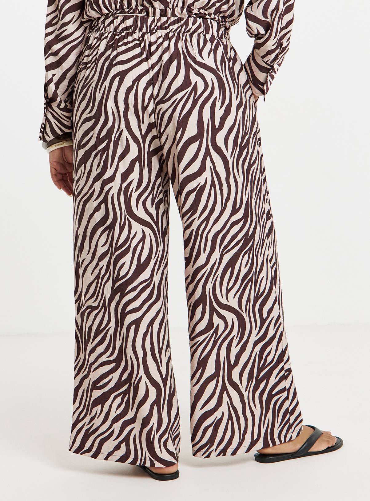 SIMPLY BE Zebra Wide Leg Trouser Brown 22 - Image 2
