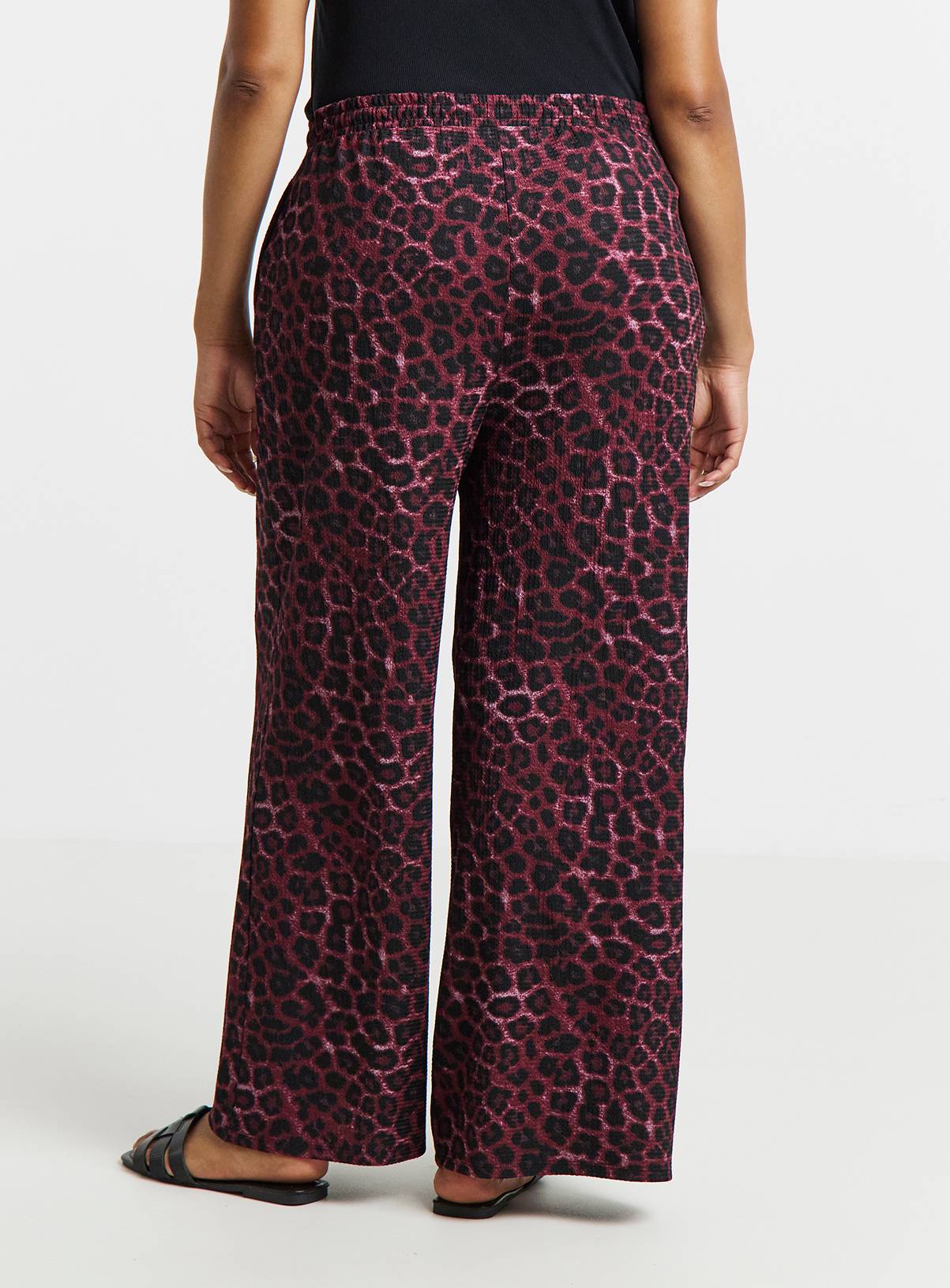 SIMPLY BE Leopard Texture Waffle Trouser 14 - Image 2