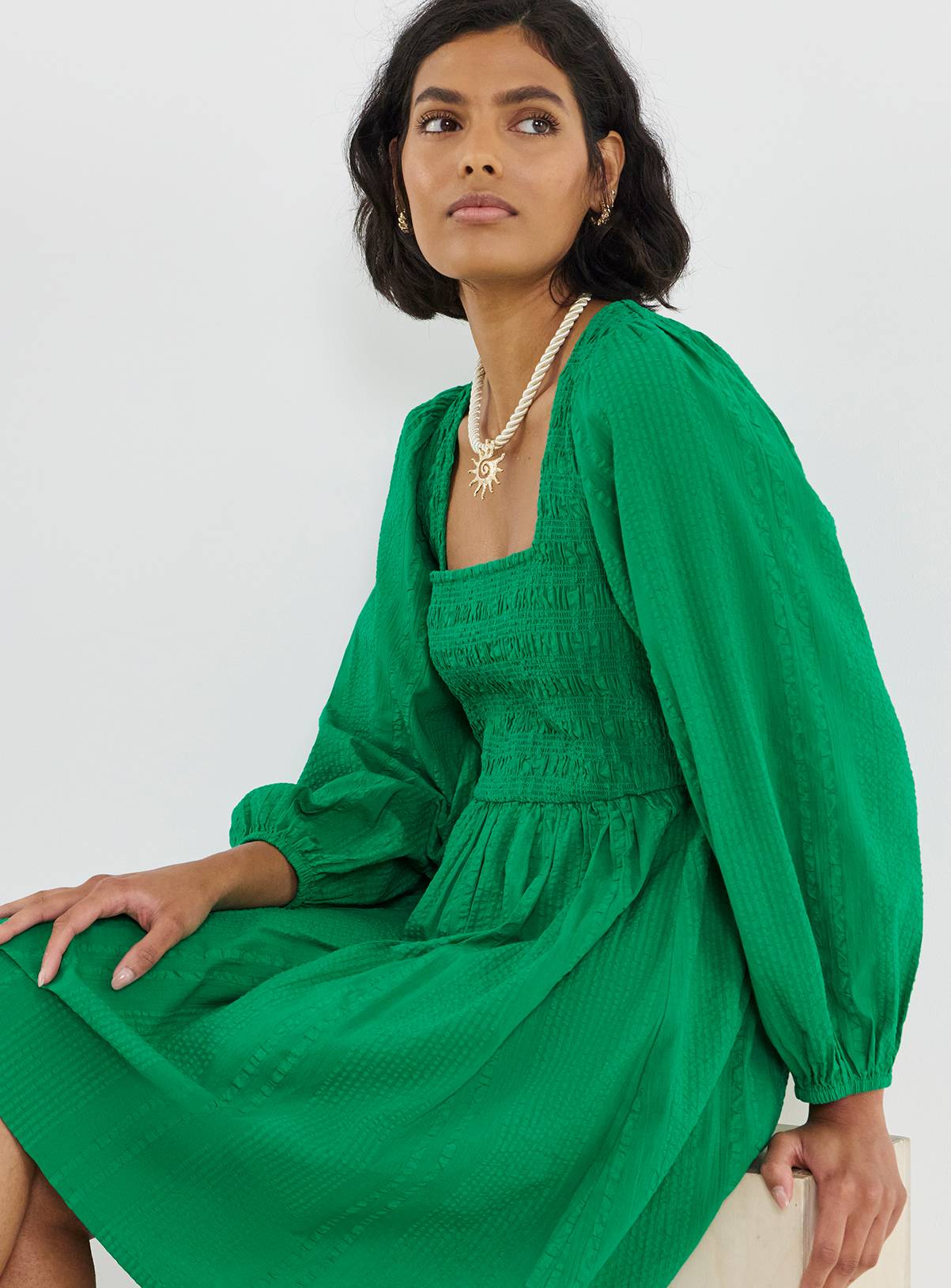 SIMPLY BE Shirred Skater Dress 28 - Image 3