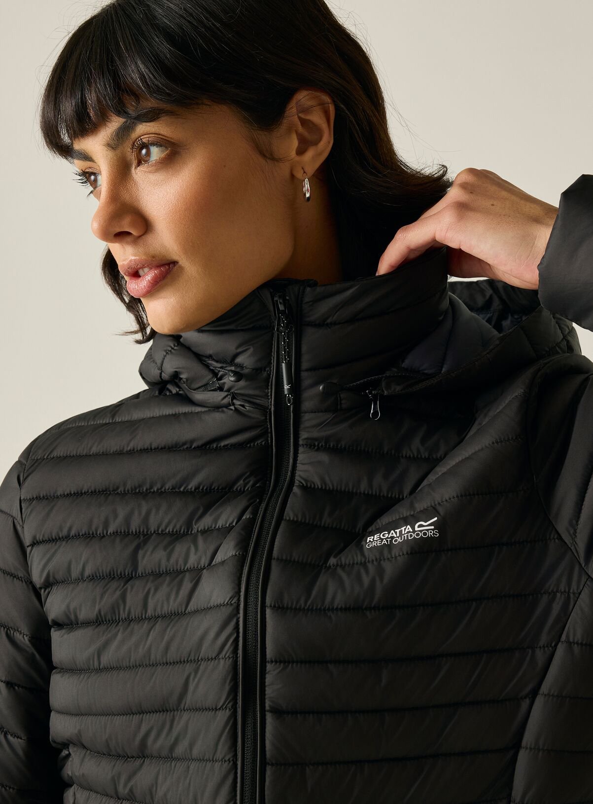 REGATTA Selenar Water Repellent Longline Jacket Black 12 - Image 3 thumbnail