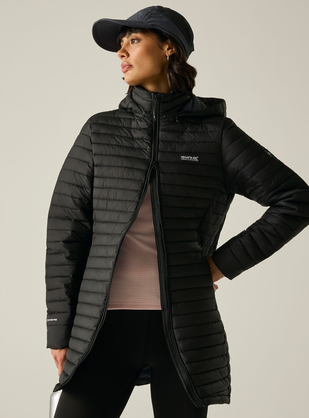 REGATTA Selenar Water Repellent Longline Jacket Black 12 - Image 5 thumbnail