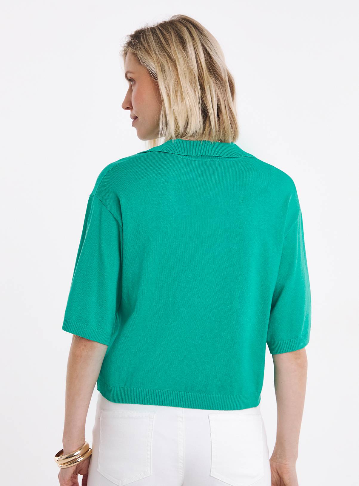 JD WILLIAMS Short Sleeve V Neck Polo Jumper 28-30 - Image 2