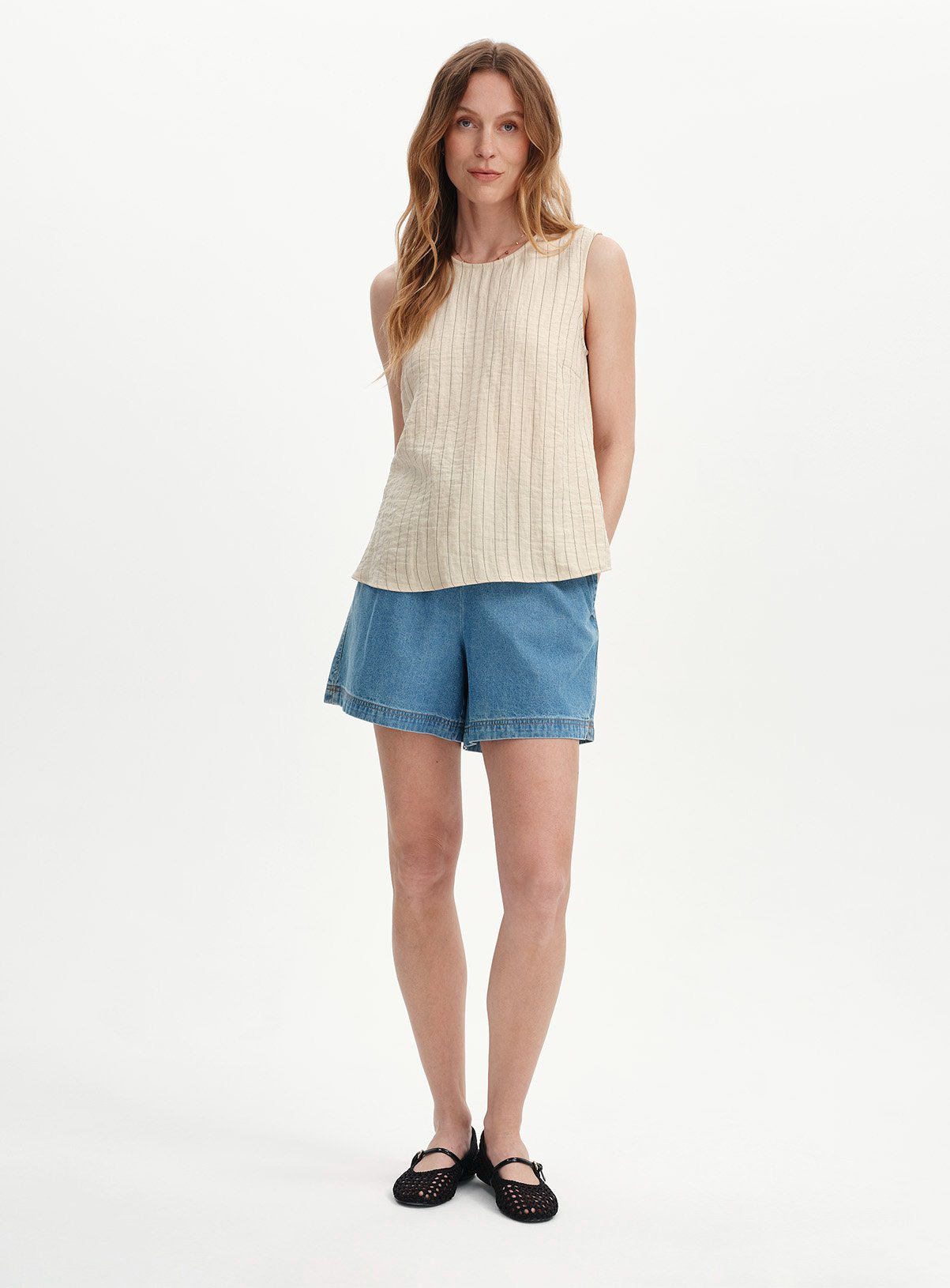 FINERY Vallie Top Beige Stripe 14 - Image 2 thumbnail