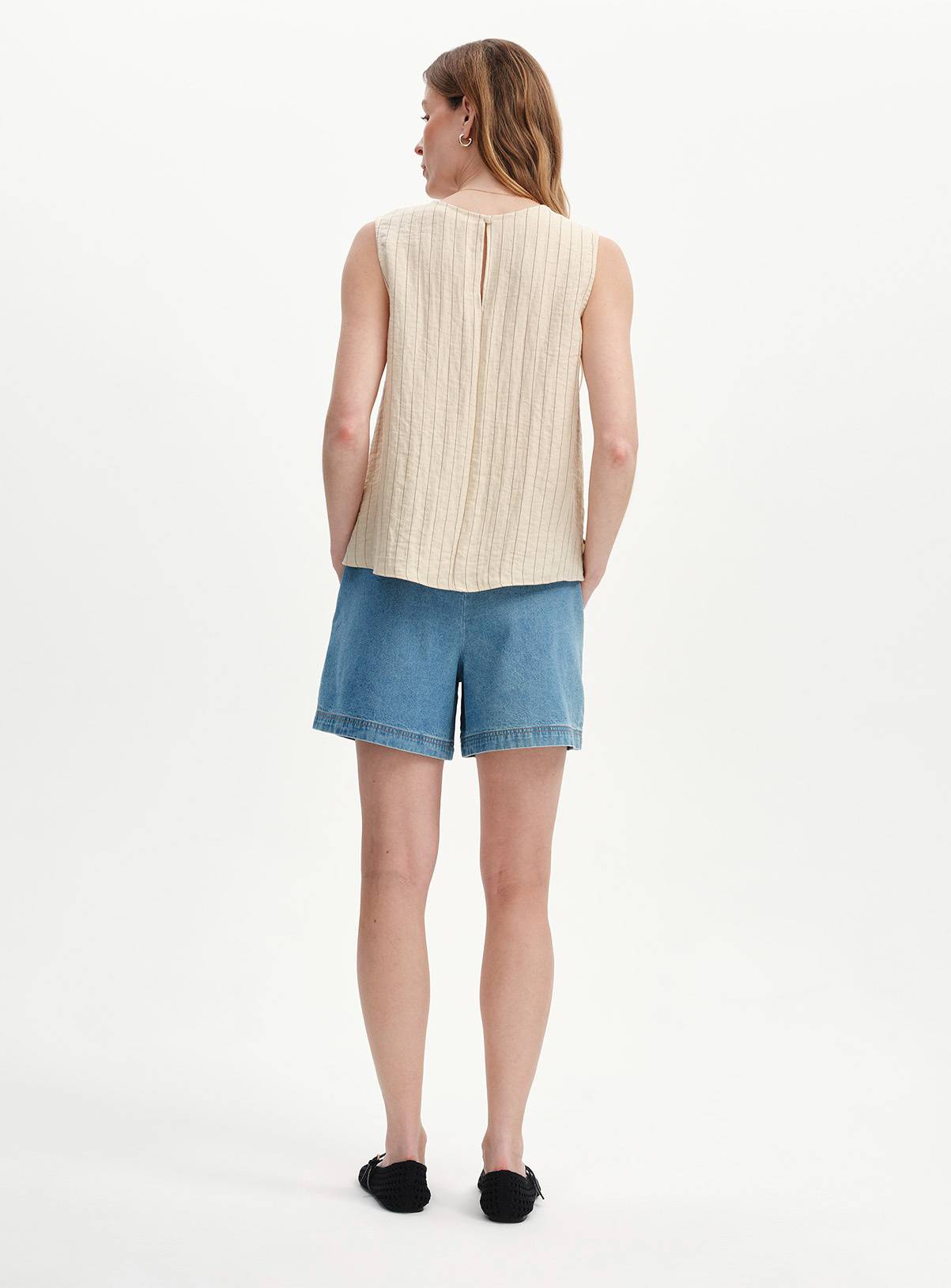 FINERY Vallie Top Beige Stripe 14 - Image 3