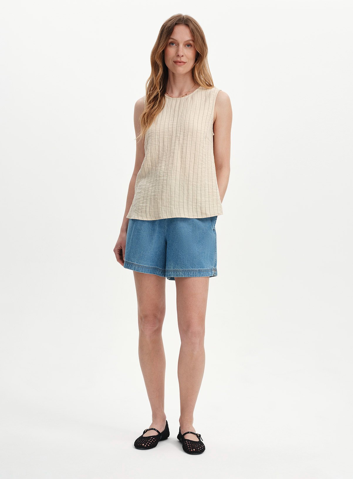 FINERY Vallie Top Beige Stripe 14 - Image 6 thumbnail