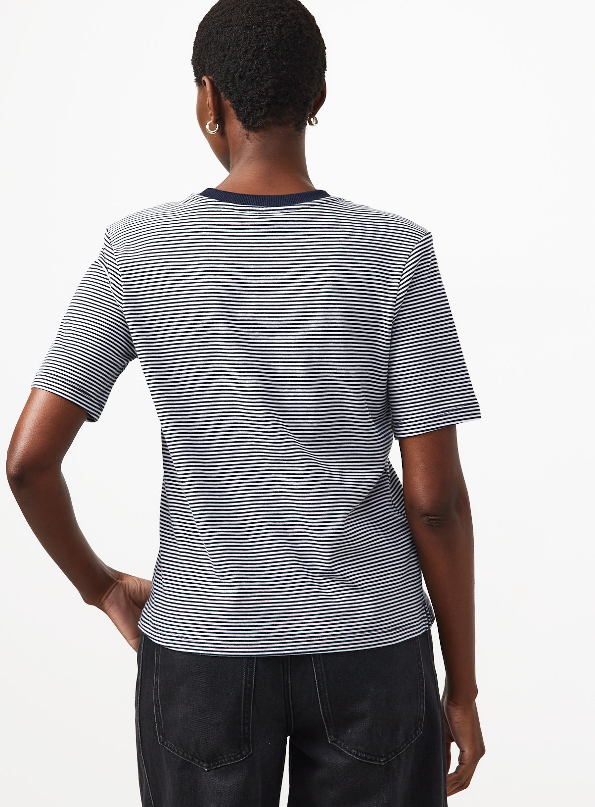 Navy Stripe Shoulder Pad T-Shirt 12 - Image 4 thumbnail