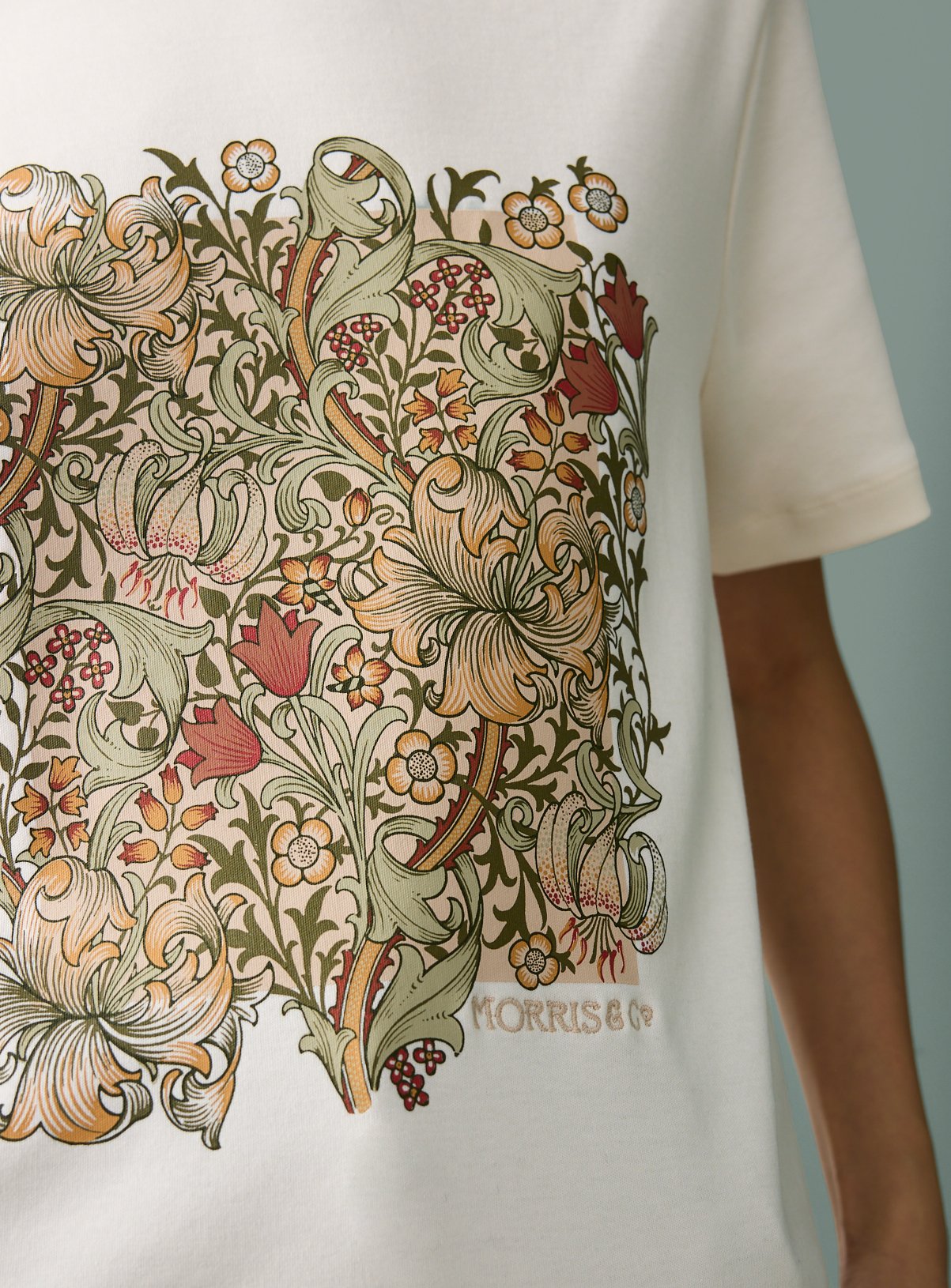 Tu x Morris & Co. Cream Floral Graphic T-Shirt 8 - Image 3 thumbnail