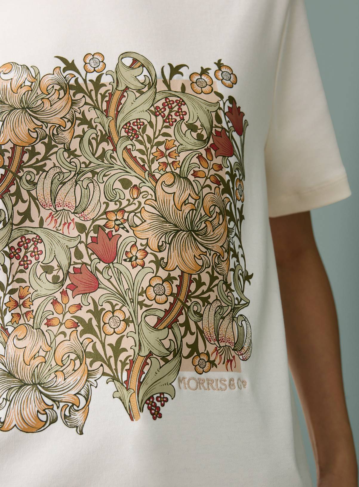 Tu x Morris & Co. Cream Floral Graphic T-Shirt 8 - Image 3