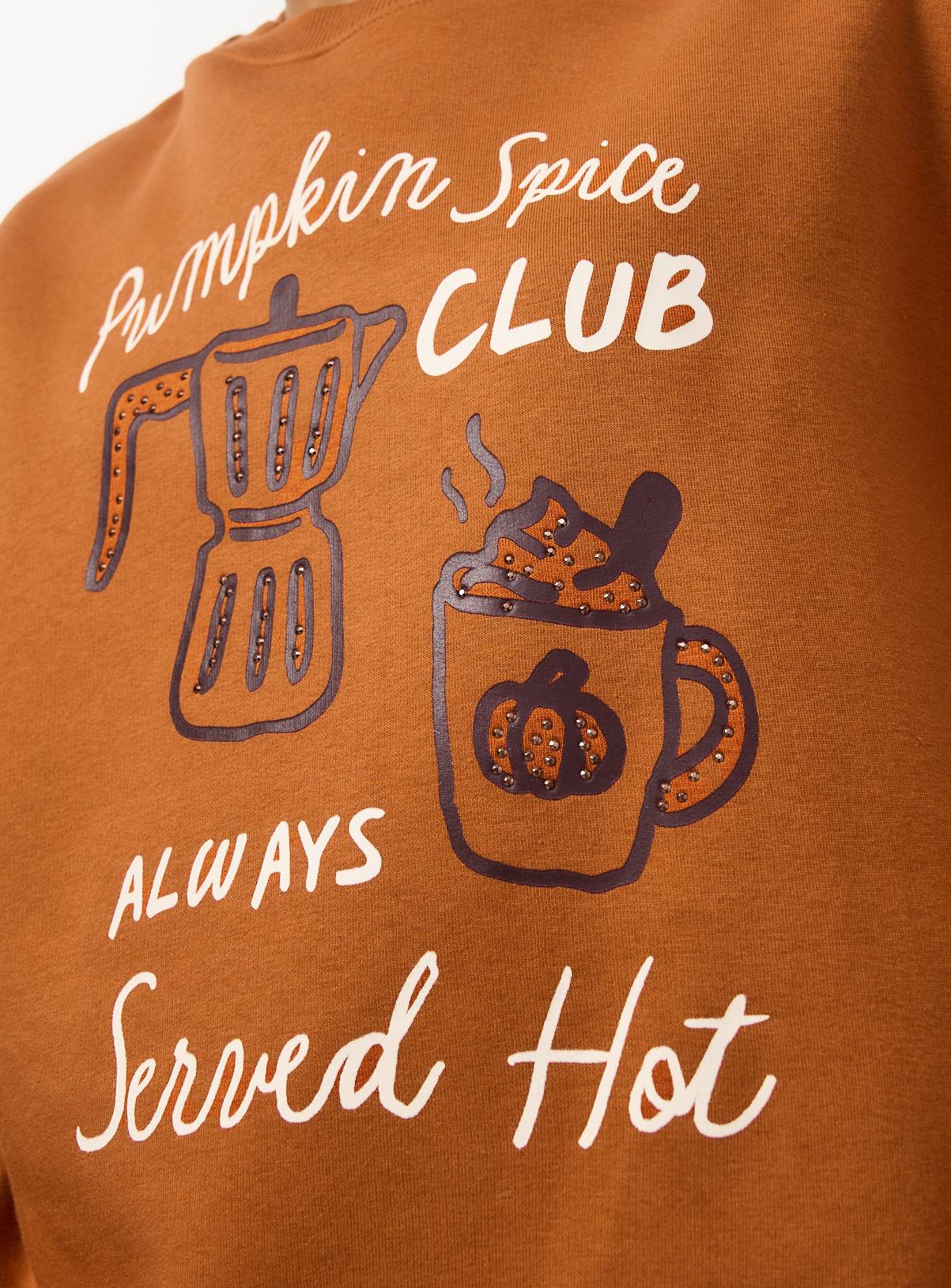 Cotton Rich Relaxed Fit Pumpkin Spice Sweatshirt M - Image 3