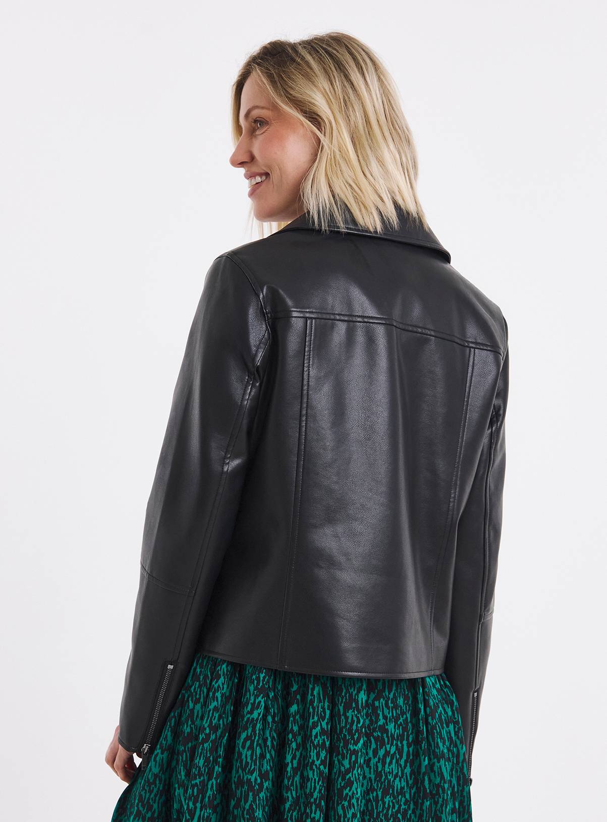 JD WILLIAMS Faux Leather Biker Jacket 30R - Image 2