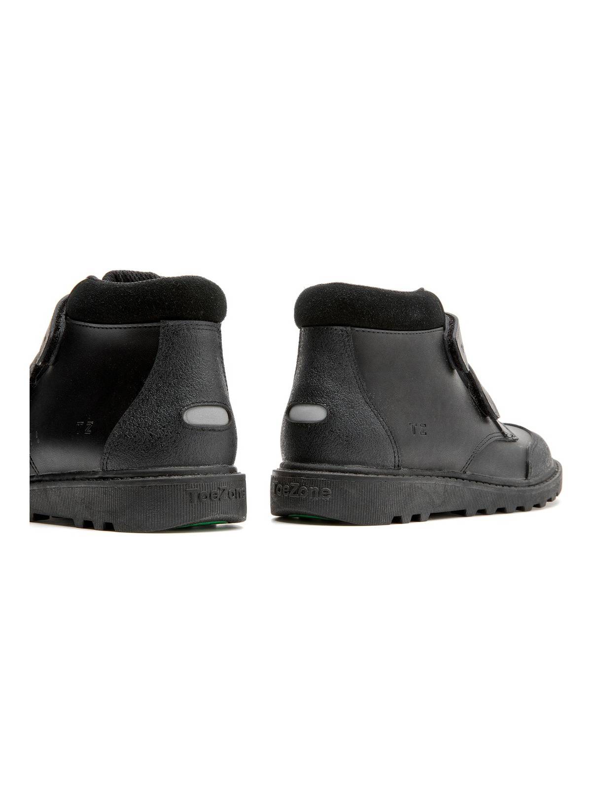 TOEZONE Levi Boys Black Coated Leather Durable Riptape School Boots 13 Infant - Image 3