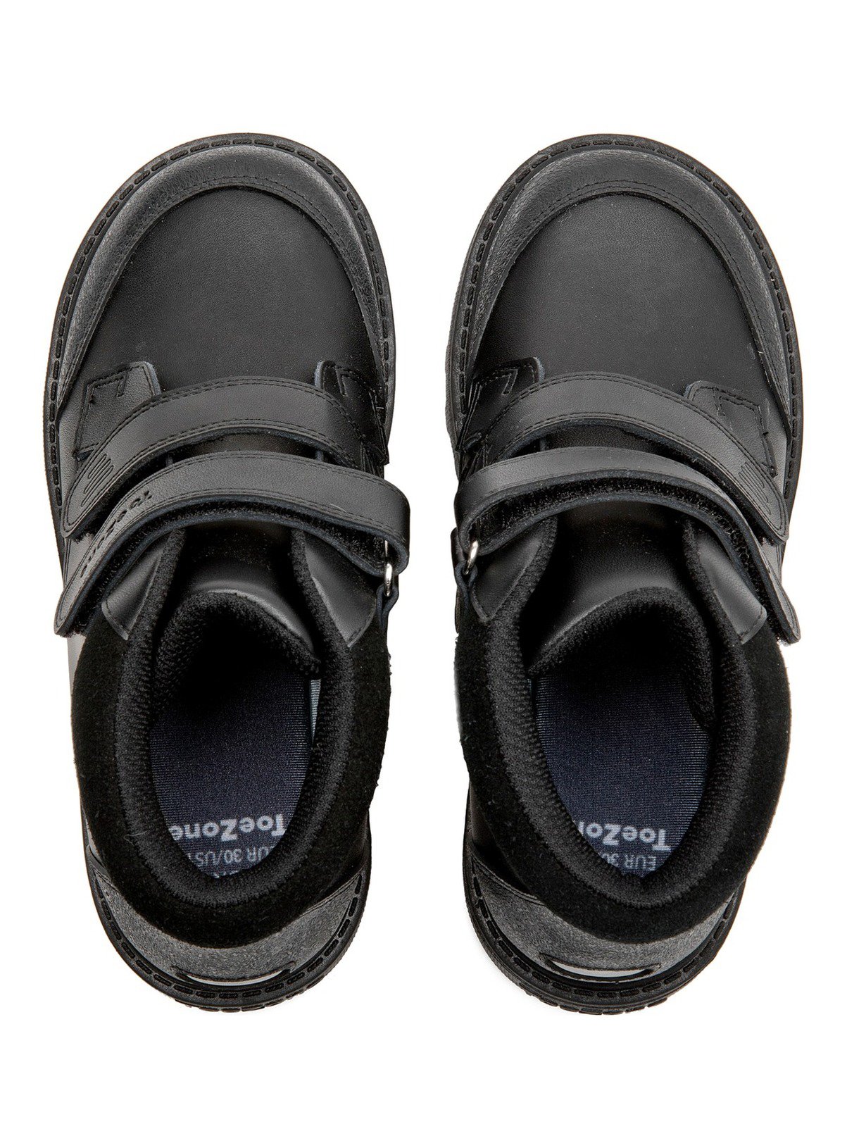 TOEZONE Levi Boys Black Coated Leather Durable Riptape School Boots 13 Infant - Image 4 thumbnail