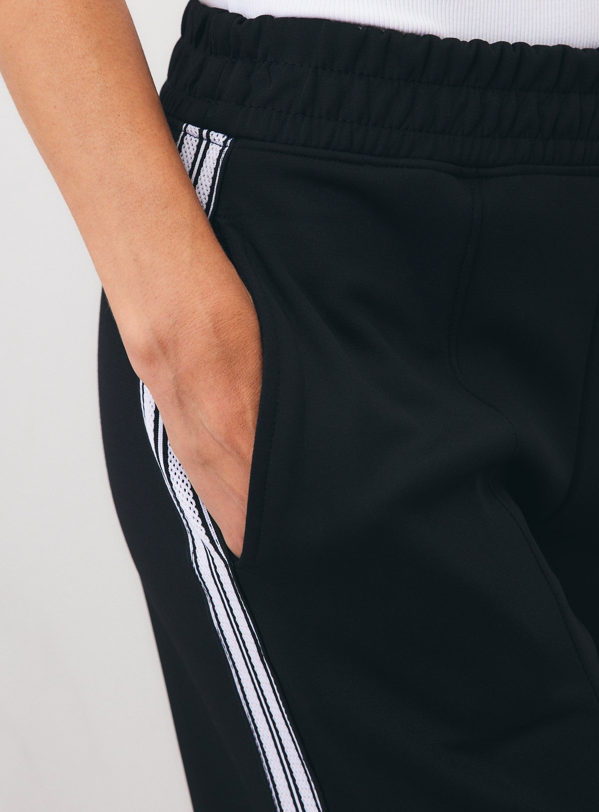 Black Wide Leg Tricot Piping Joggers M - Image 3 thumbnail