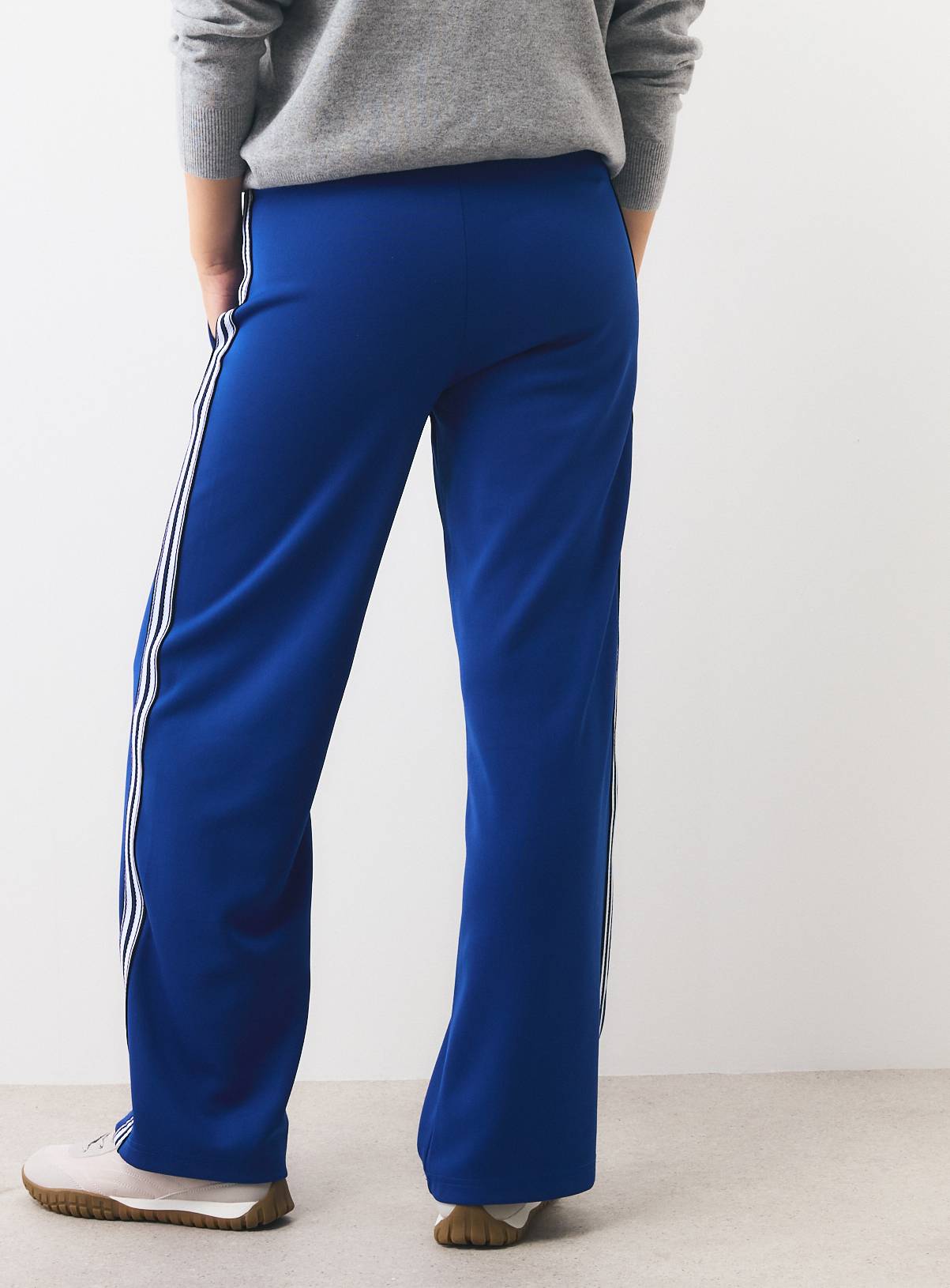 Blue Wide Leg Tricot Piping Joggers M - Image 4