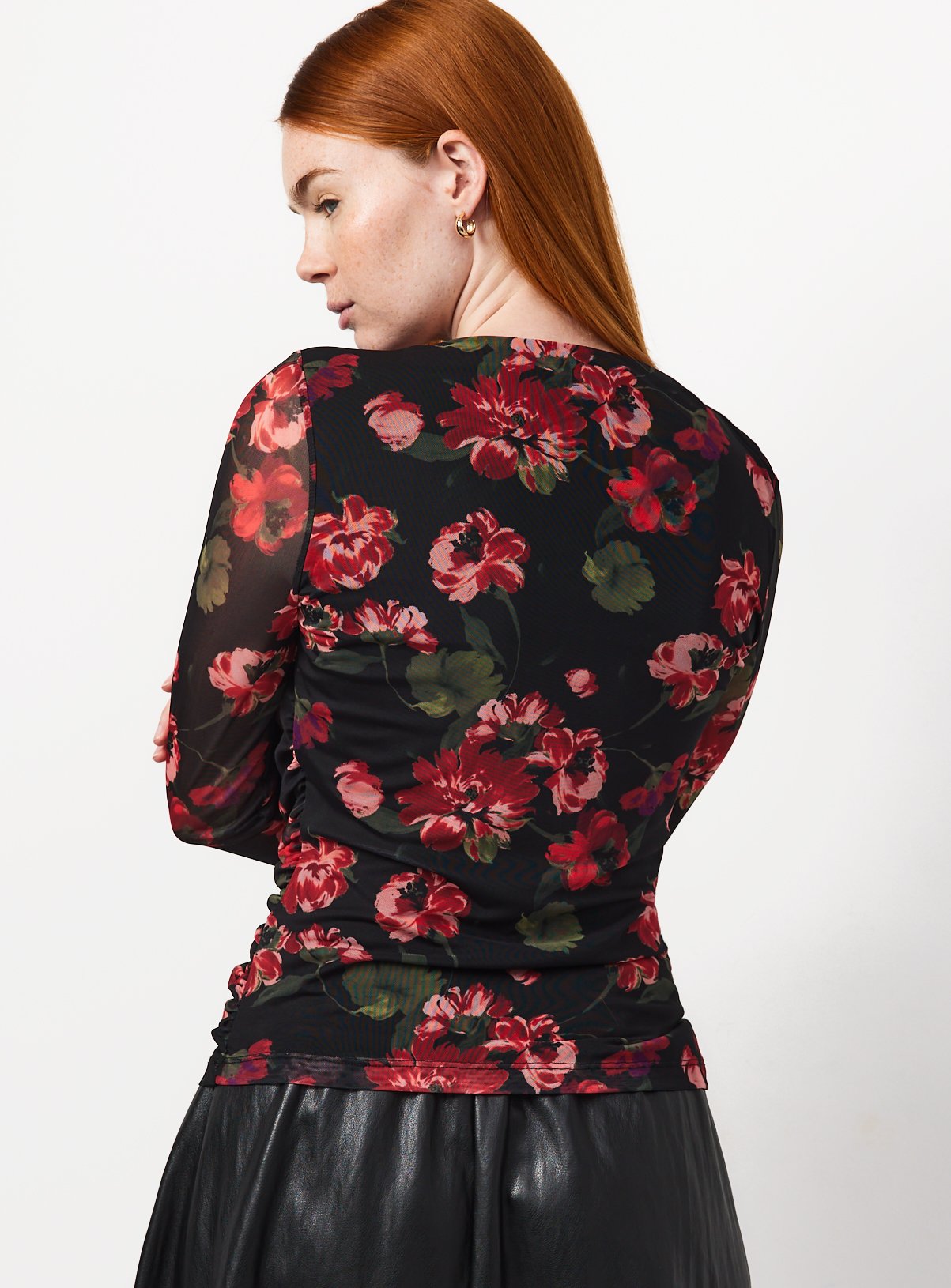 Mesh Floral Drapey Top 12 - Image 4 thumbnail