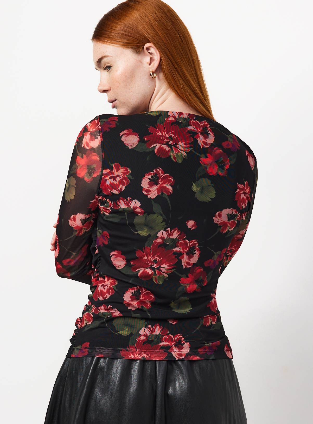 Mesh Floral Drapey Top 12 - Image 4