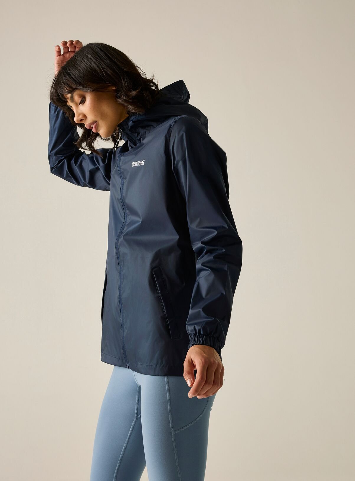 REGATTA Womens Waterproof Pack It Jacket III Navy 16 - Image 2 thumbnail