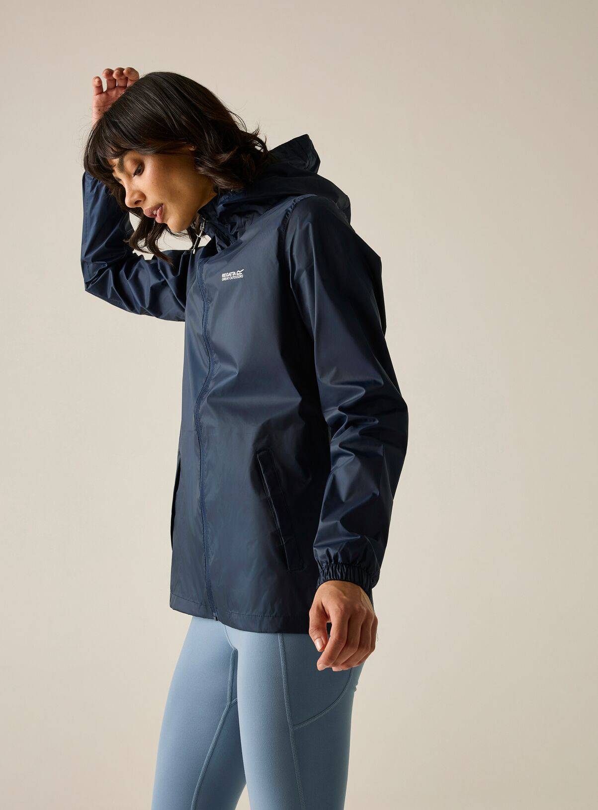 REGATTA Womens Waterproof Pack It Jacket III Navy 16 - Image 2