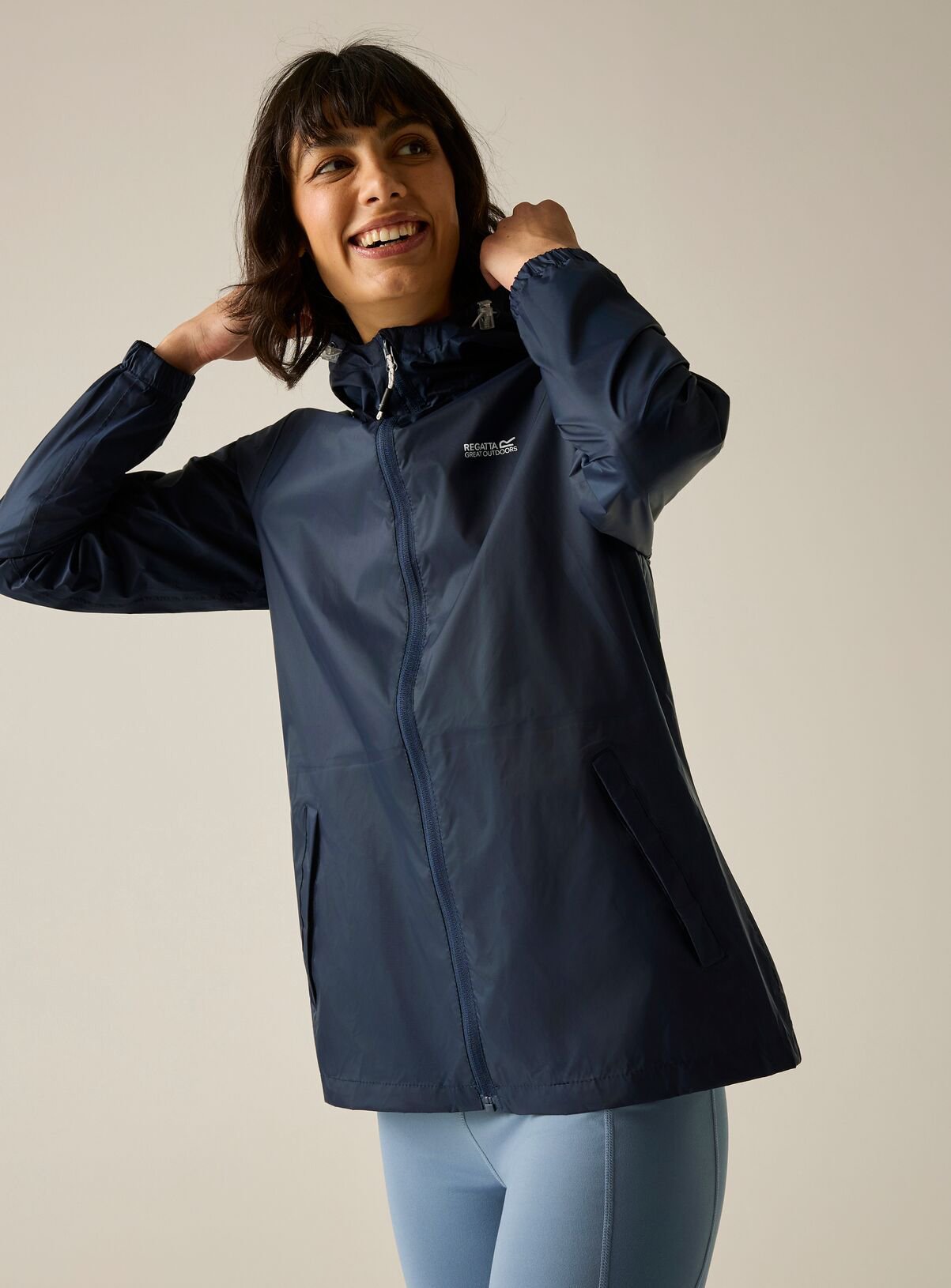 REGATTA Womens Waterproof Pack It Jacket III Navy 16 - Image 5 thumbnail