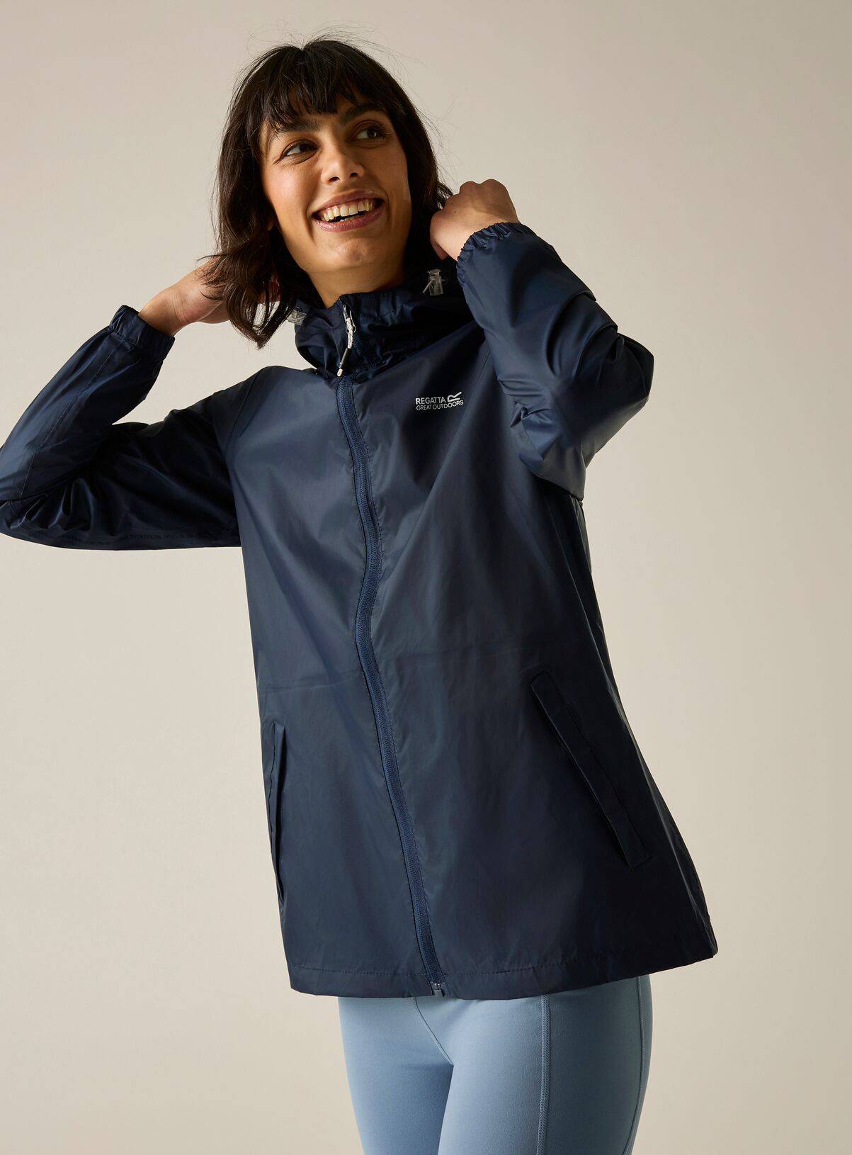 REGATTA Womens Waterproof Pack It Jacket III Navy 16 - Image 5