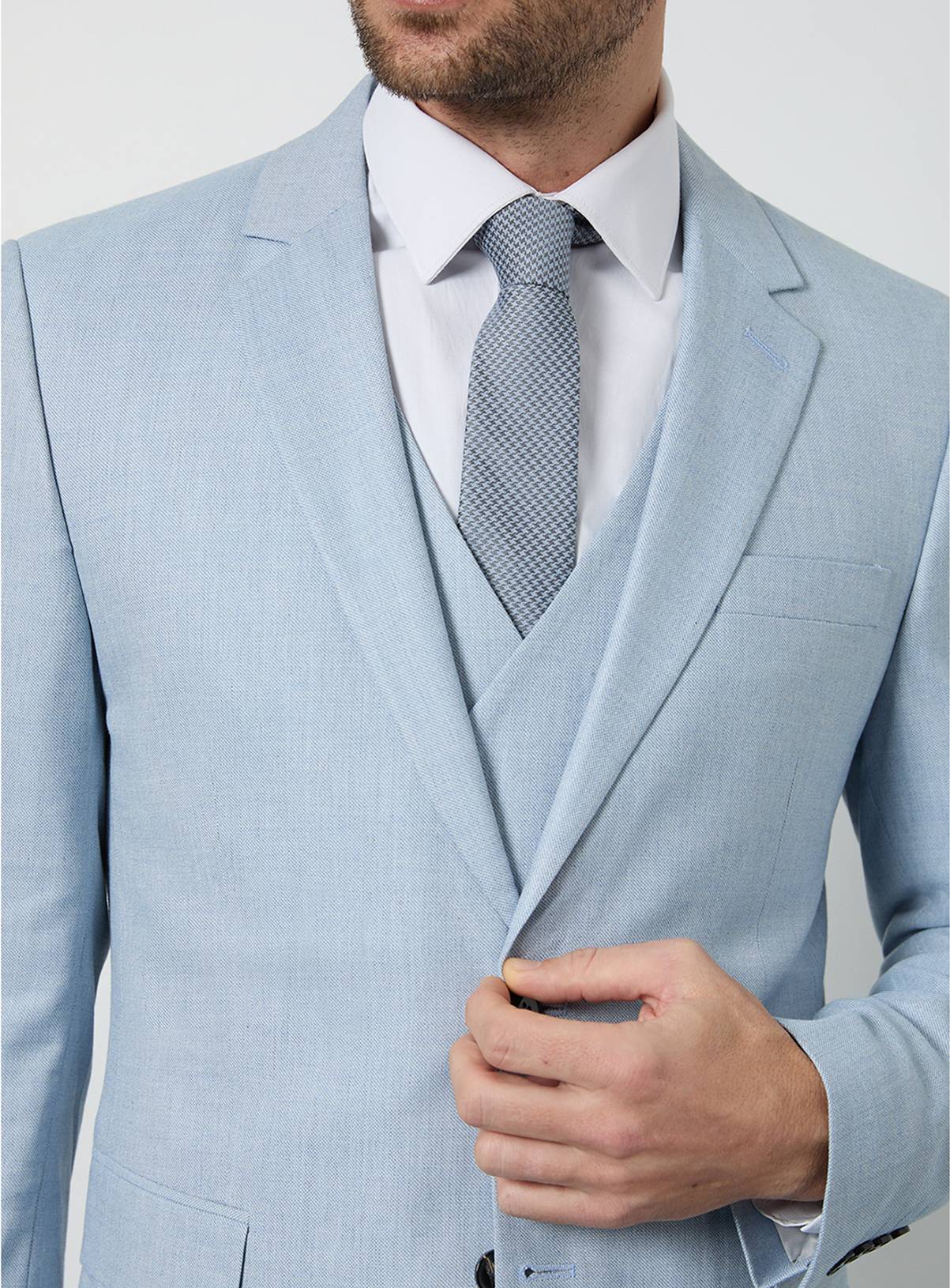 BURTON Blue Houndstooth Tie One Size - Image 2