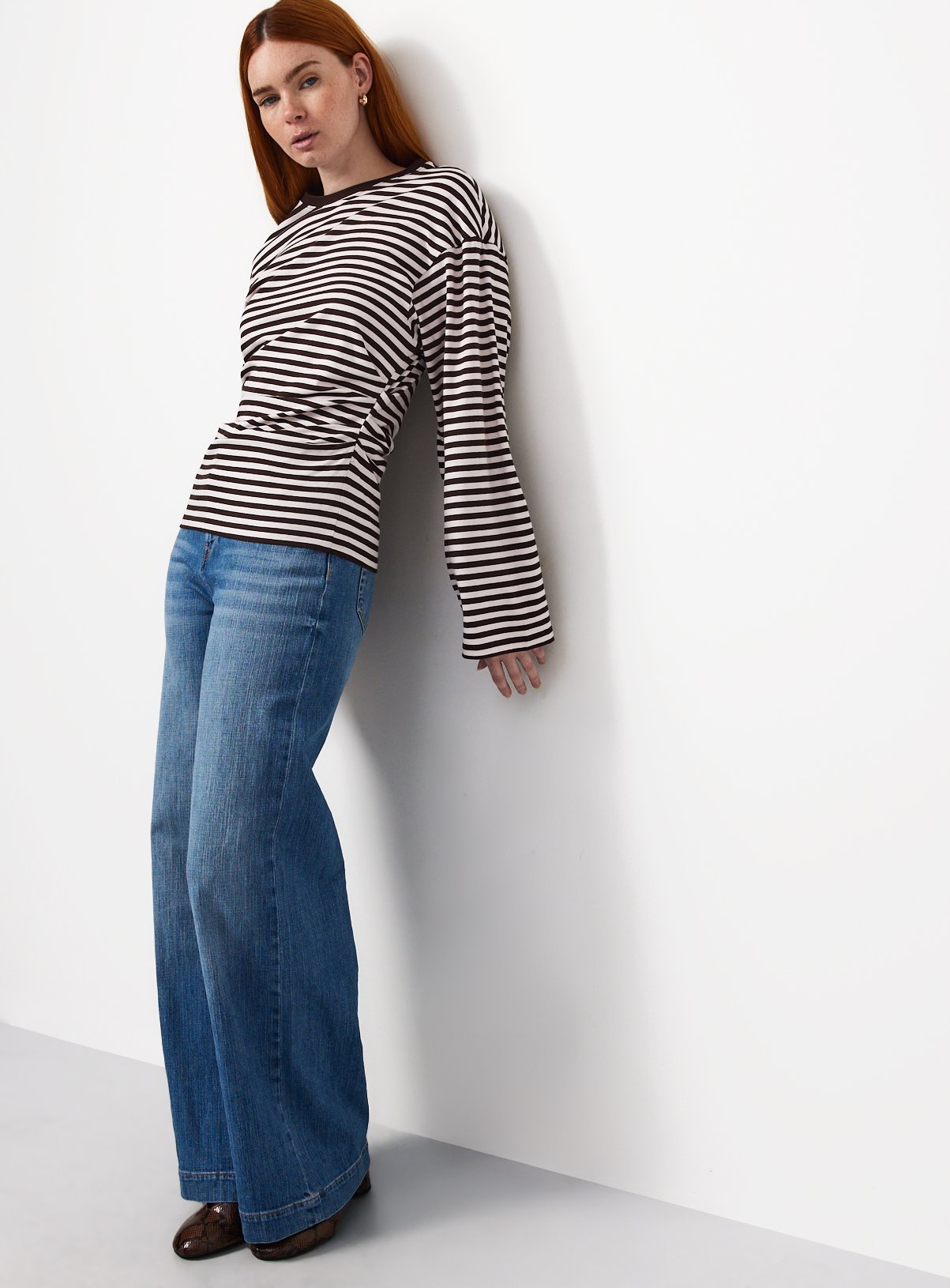 Relaxed Fit Cotton Rich Striped Long-Sleeve Top S - Image 2 thumbnail