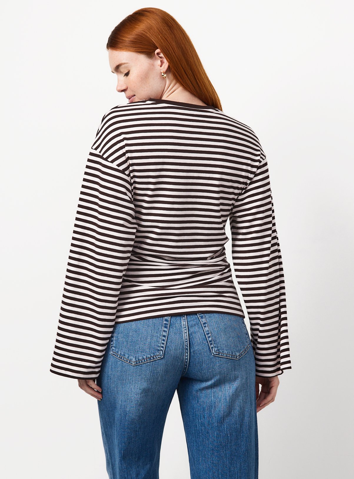 Relaxed Fit Cotton Rich Striped Long-Sleeve Top S - Image 4 thumbnail