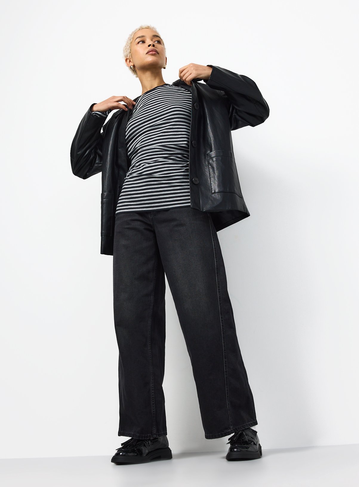 Relaxed Fit Cotton Rich Striped Long-Sleeve Top S - Image 2 thumbnail