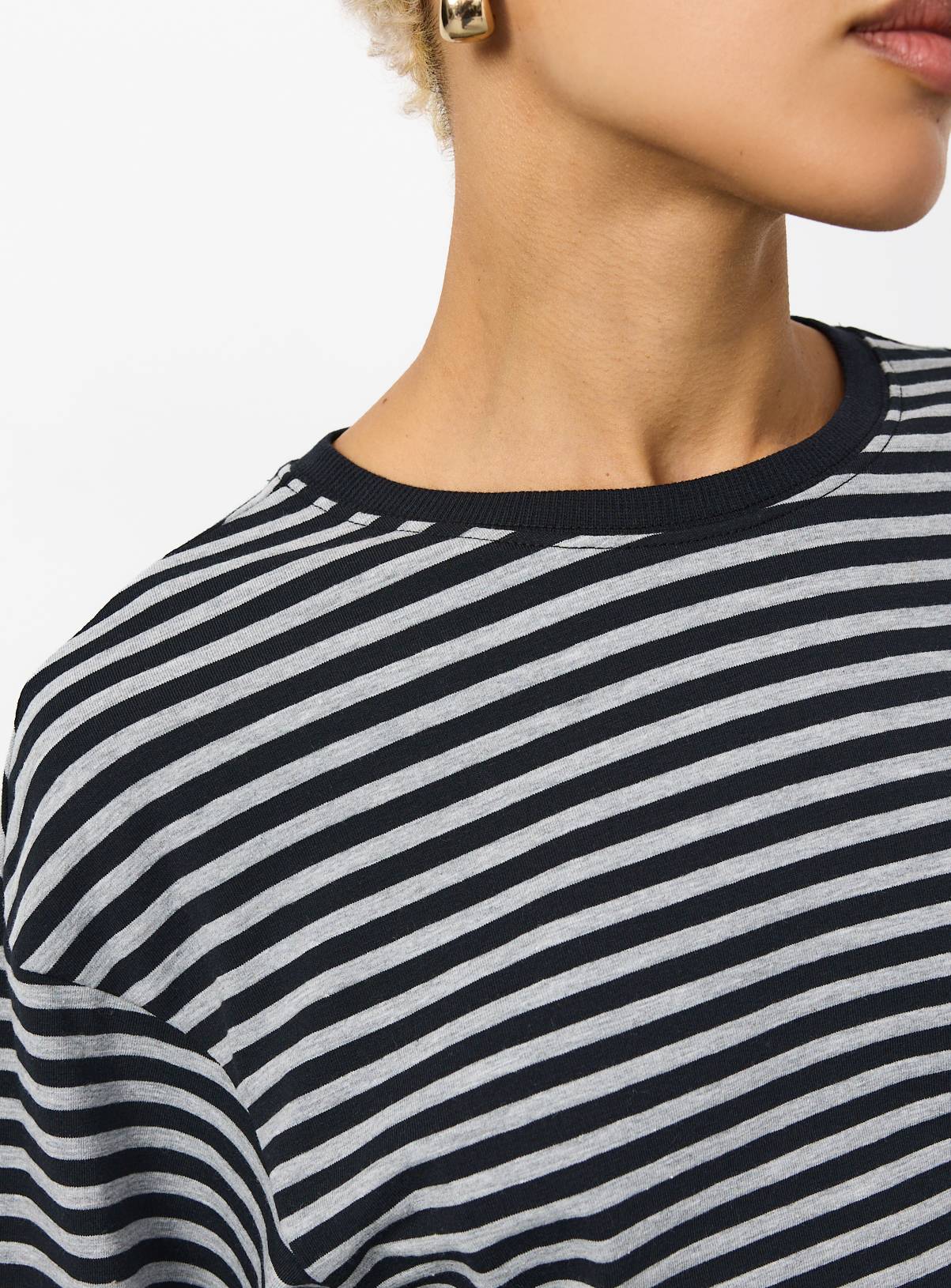 Relaxed Fit Cotton Rich Striped Long-Sleeve Top S - Image 3