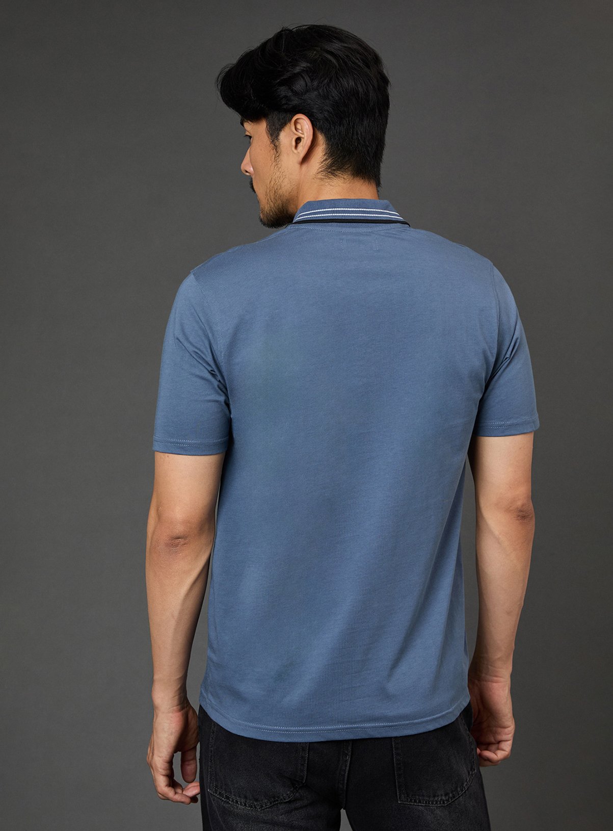 BURTON Airforce Blue Tipped Collar Polo Shirt XL - Image 4 thumbnail