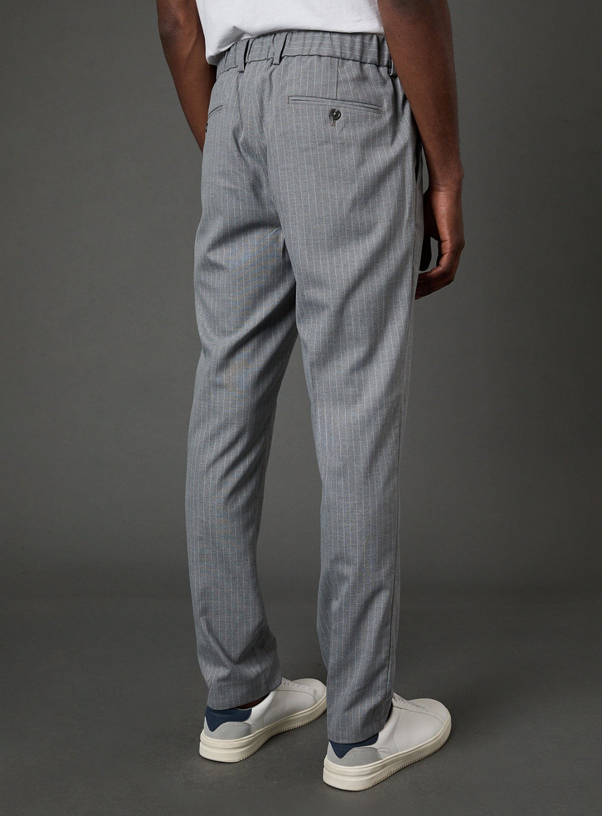 BURTON Grey Pinstripe Slim Fit Suit Trousers 36R - Image 3 thumbnail