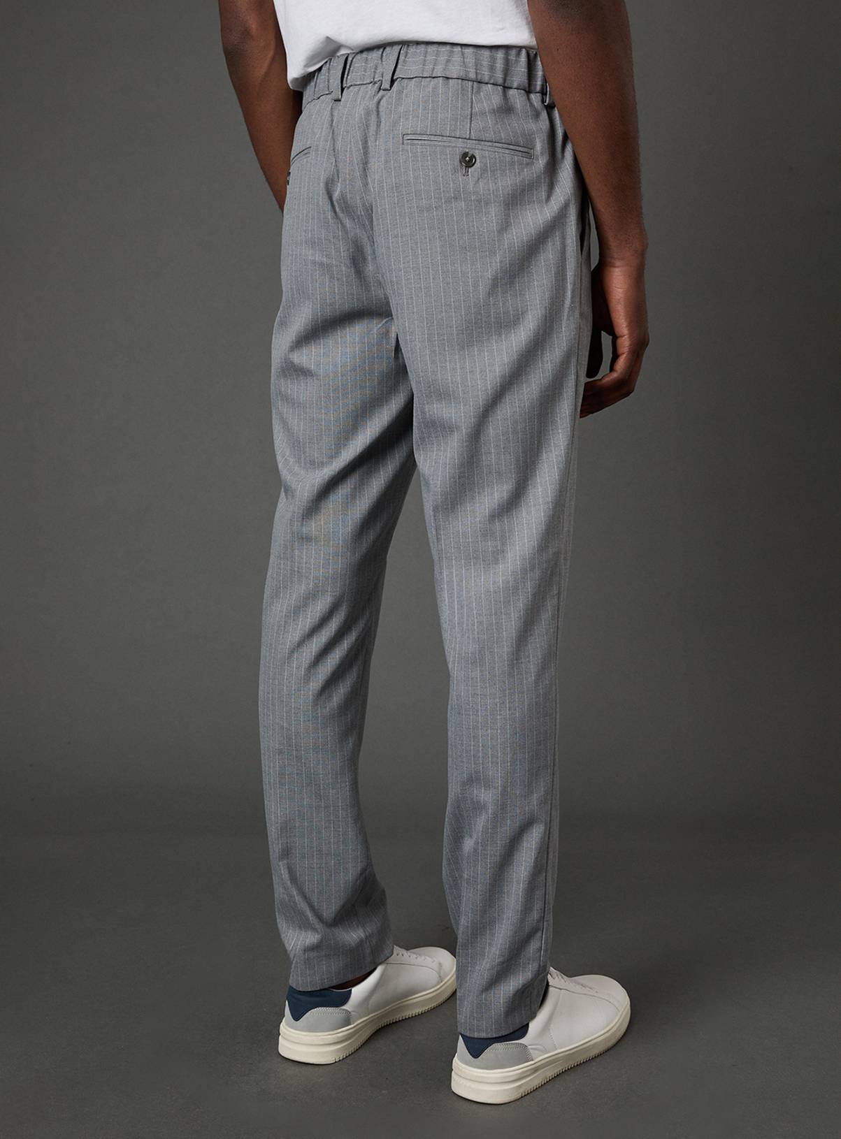 BURTON Grey Pinstripe Slim Fit Suit Trousers 36R - Image 3